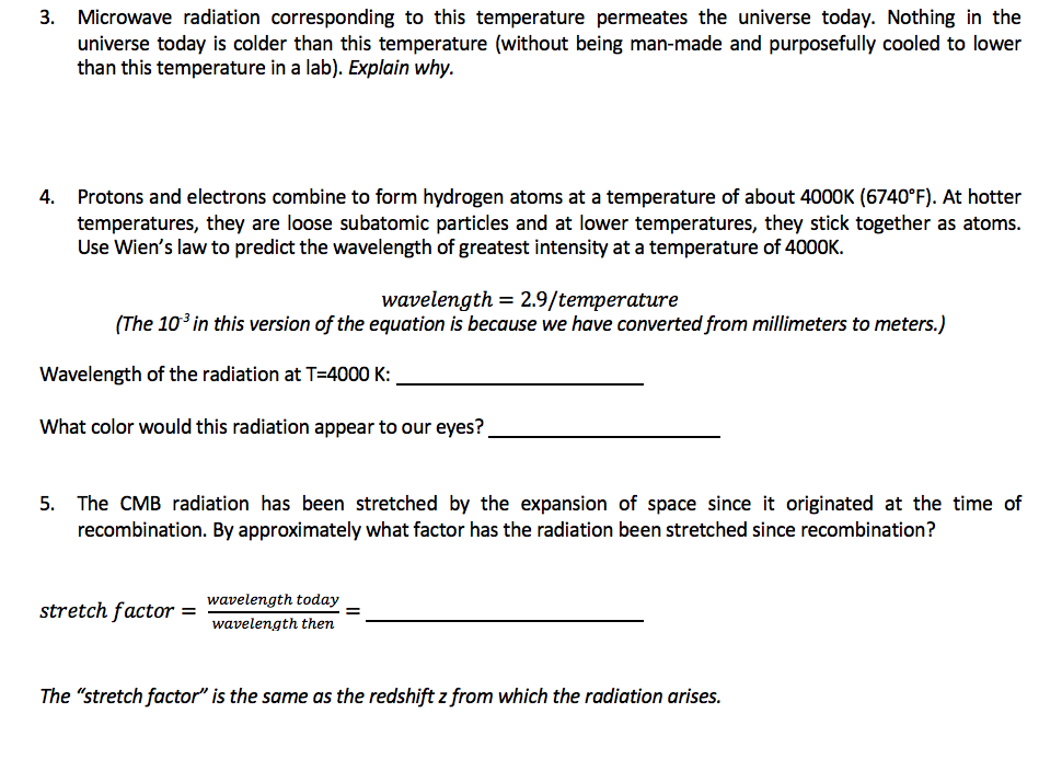 Part A: The Cosmic Microwave Background The Cosmic | Chegg.com