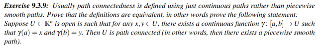 Solved Exercise 9.3.9: Usually path connectedness is defined | Chegg.com