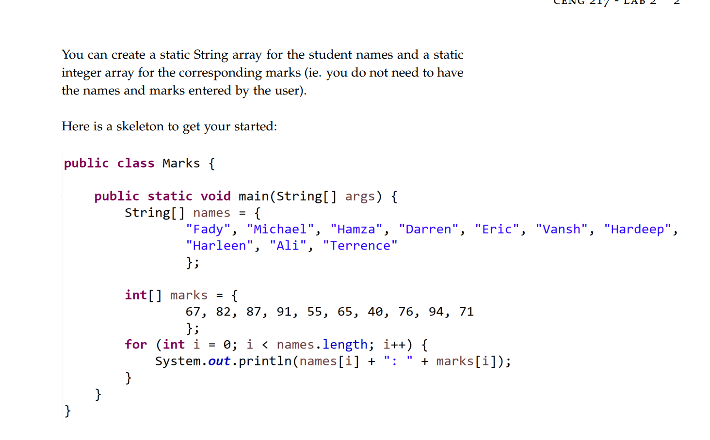 Solved 1.1 Problem The marks for a group of students in CENG | Chegg.com