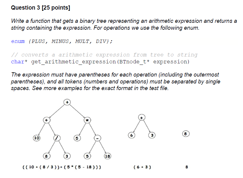 Write a function that gets a binary tree representing | Chegg.com