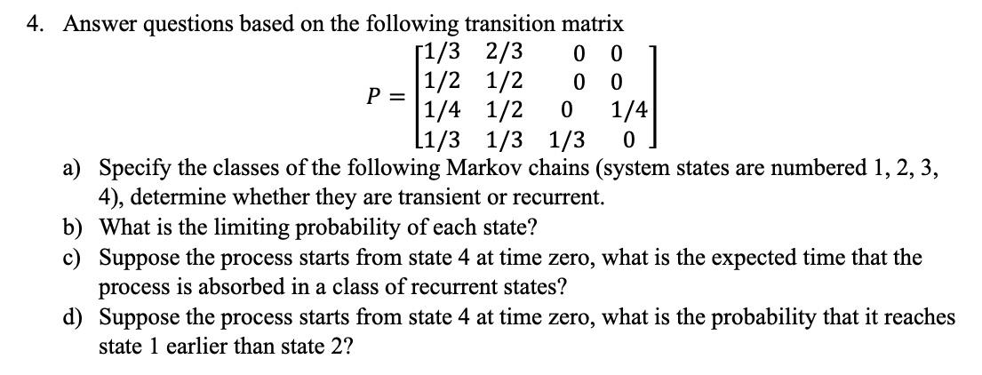 4. Answer questions based on the following transition | Chegg.com