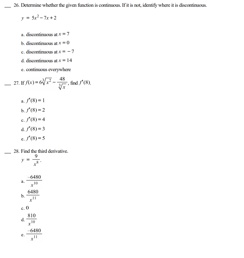 Solved 26. Determine whether the given function is | Chegg.com