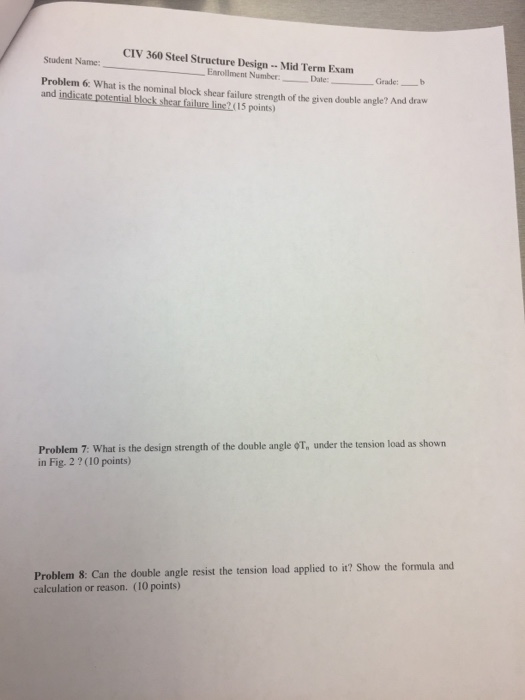 What is the nominal block shear failure And draw
