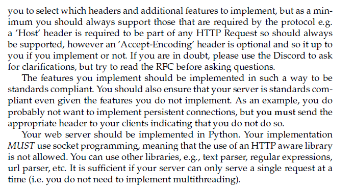 Solved You must implement a web server that is capable of | Chegg.com