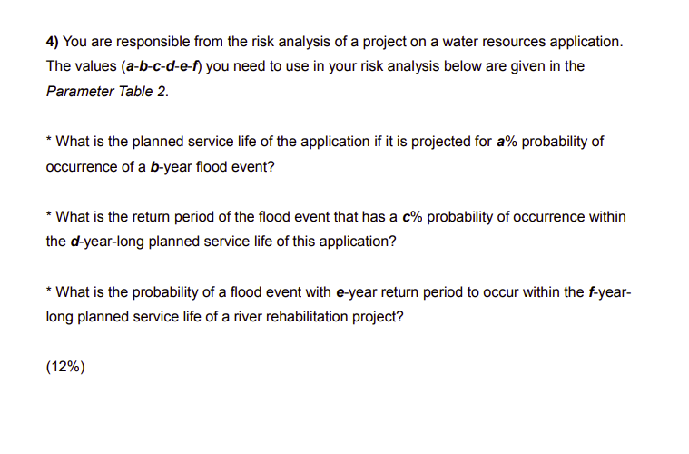 Solved 4) You Are Responsible From The Risk Analysis Of A | Chegg.com