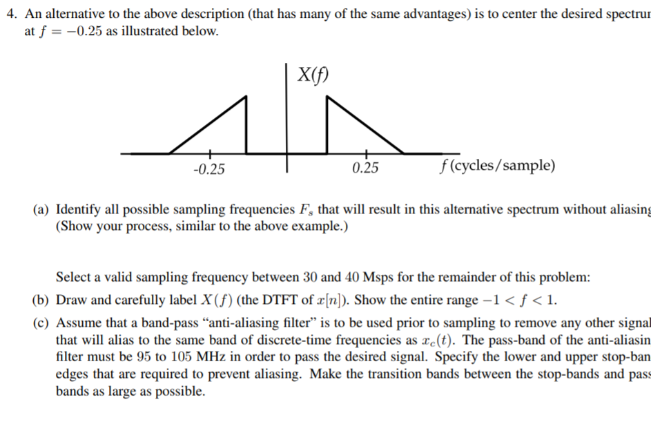 Solved Sampling of Band Pass Signals Many signal processing