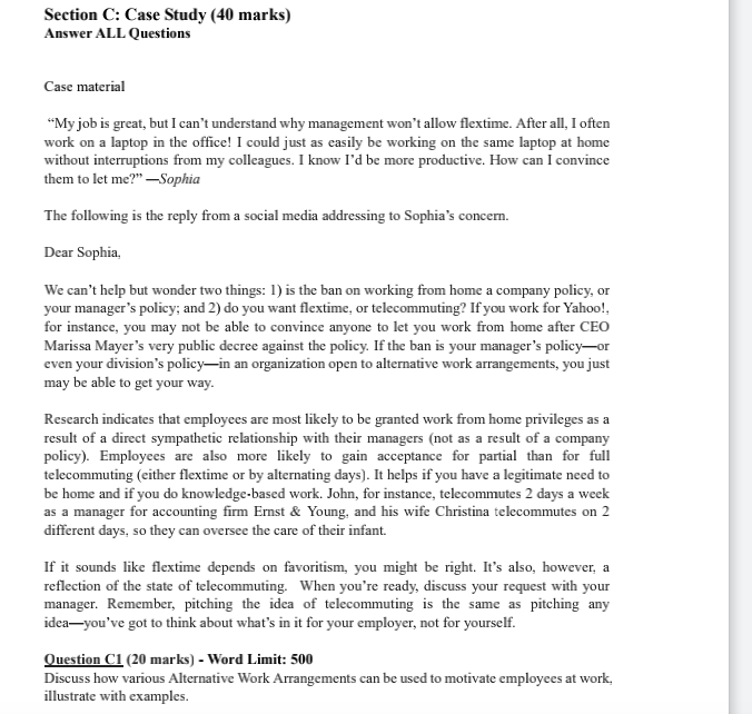 Solved Section C: Case Study (40 marks) Answer ALL Questions | Chegg.com