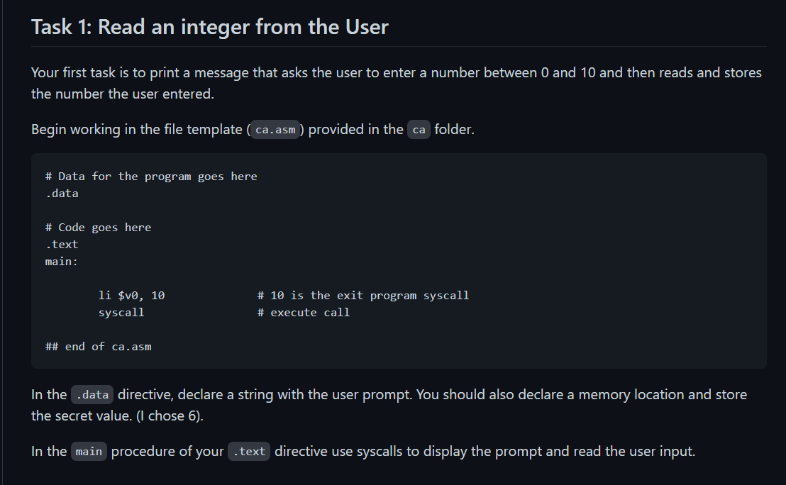Solved Task 1: Read an integer from the User Your first task | Chegg.com