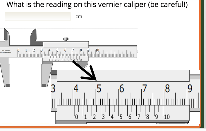 Solved What is the reading on this vernier caliper (be | Chegg.com