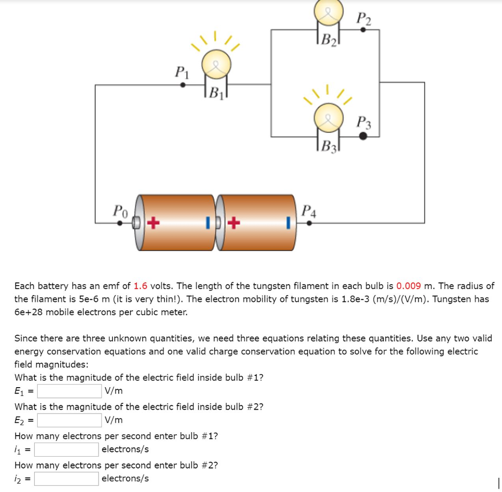 Solved B2 Po 0 P4 Each battery has an emf of 1.6 volts. The