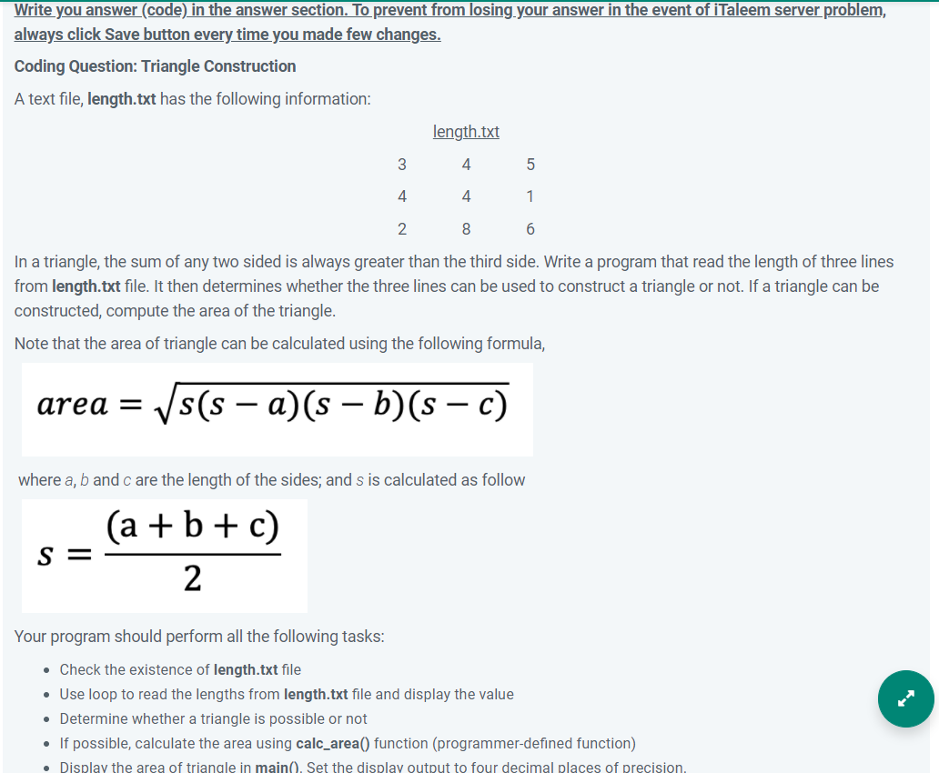 Solved Write you answer (code) in the answer section. To | Chegg.com