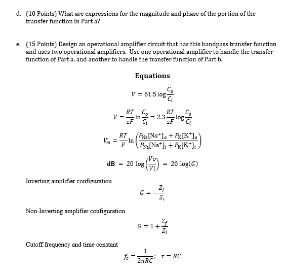 Solved 4. A band pass filter has the transfer function