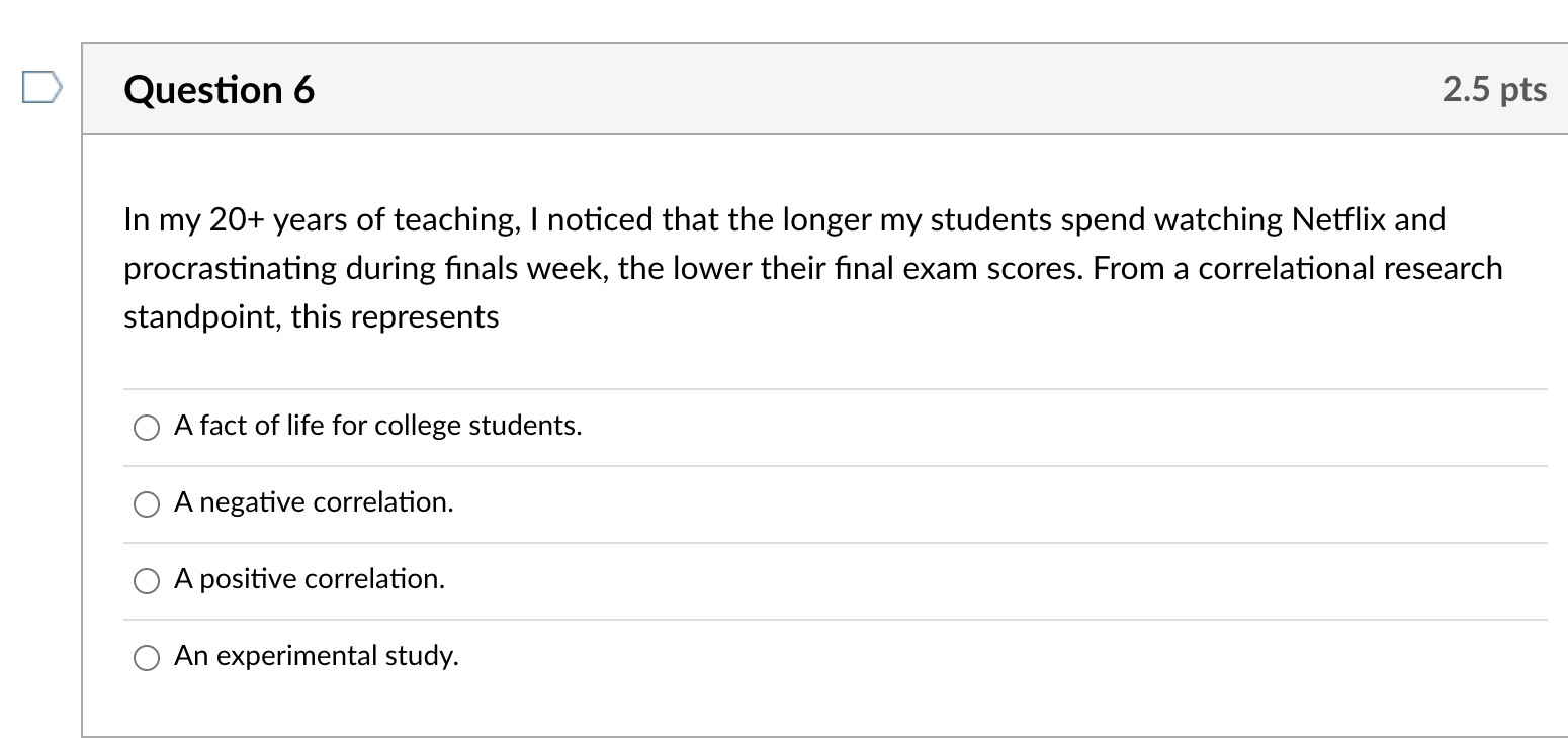 Solved Question 6 2.5 pts In my 20+ years of teaching, I | Chegg.com