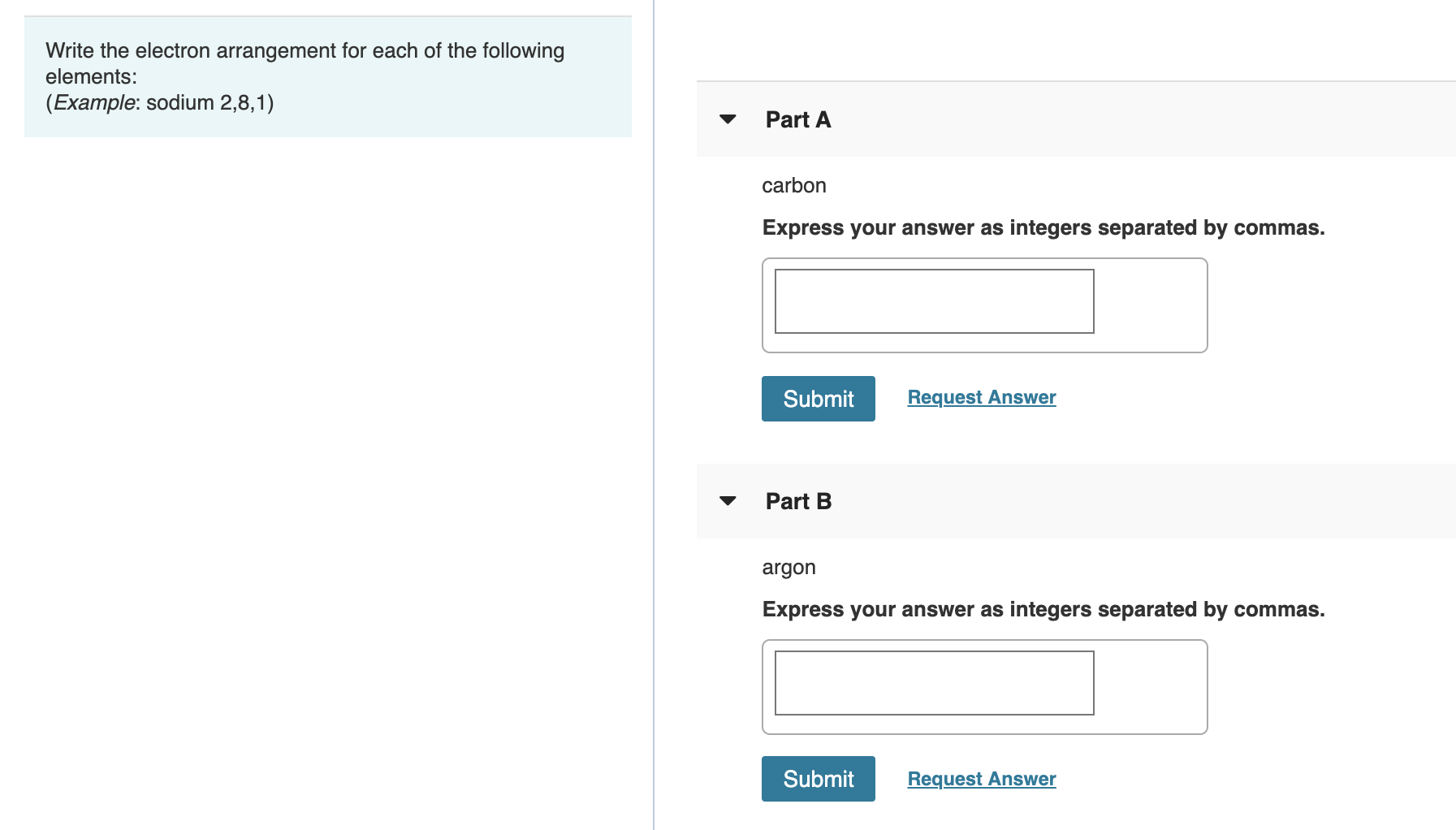 Solved Write the electron arrangement for each of the | Chegg.com