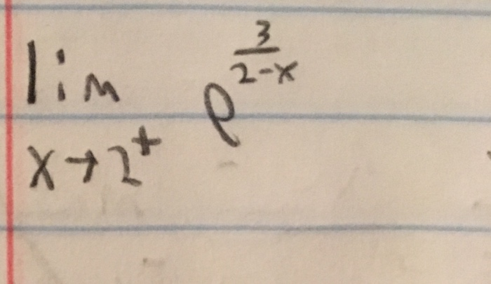 Solved Limit of e to the power of 3 over 2-x as x approaches | Chegg.com