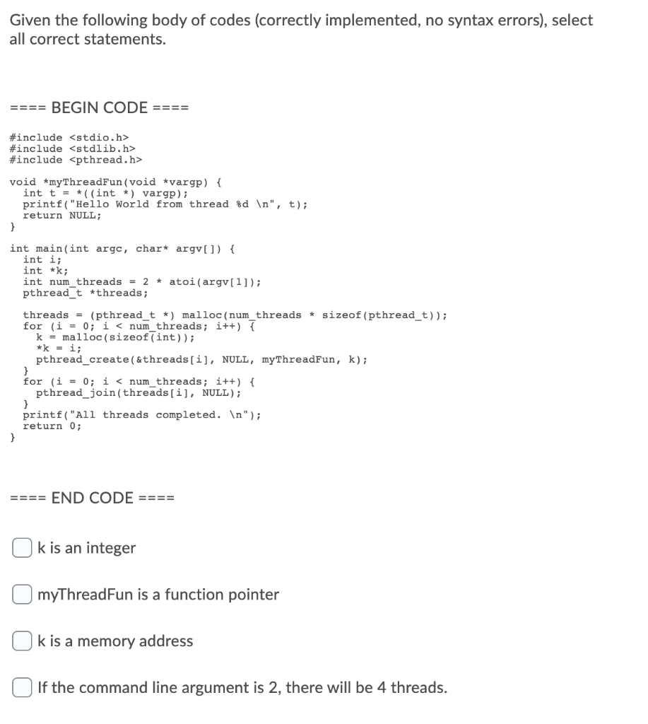 Solved Given the following body of codes (correctly | Chegg.com