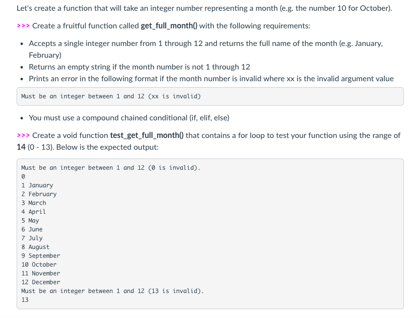 Solved Let's create a function that will take an integer | Chegg.com