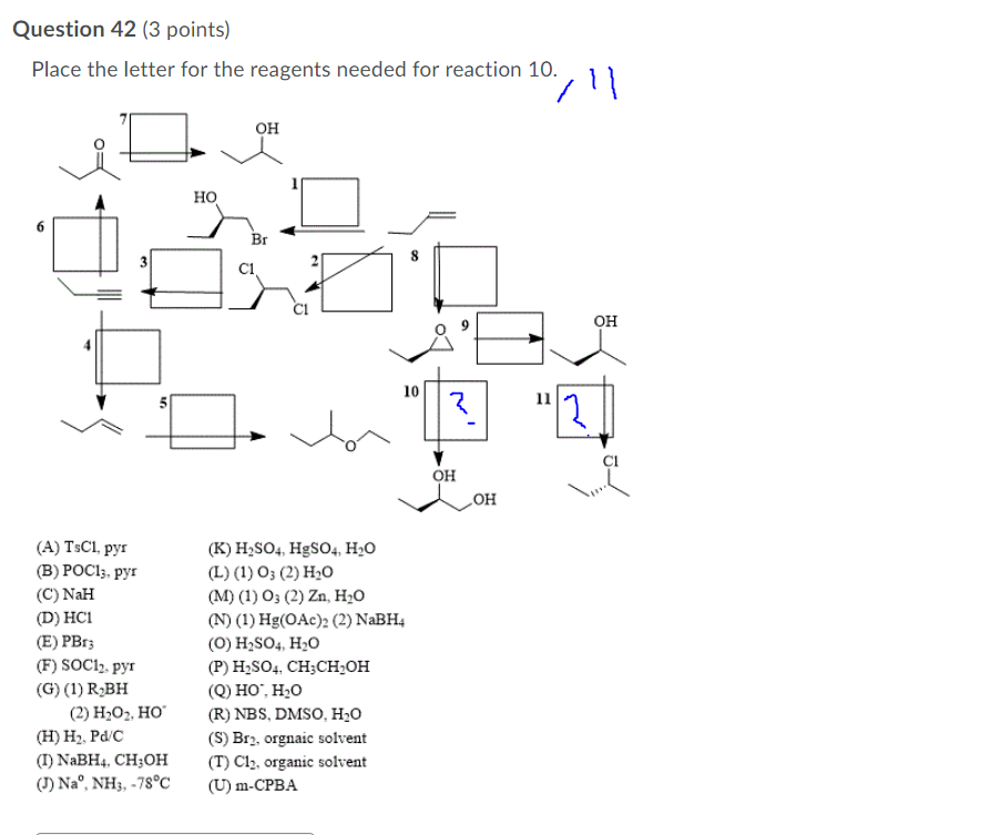 Question 42 3 Points Place The Letter For The Chegg Com