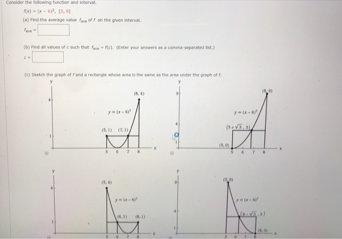 Solved Consider the following function and interval. x) | Chegg.com