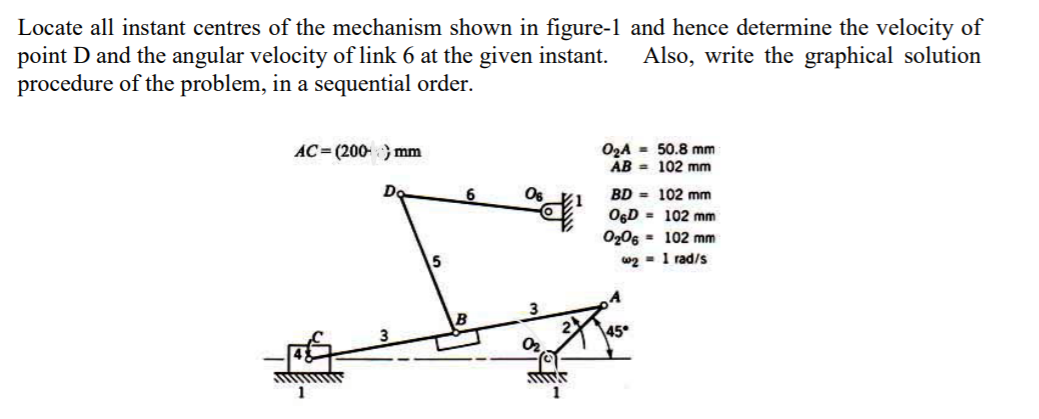 Solved Locate all instant centres of the mechanism shown in | Chegg.com