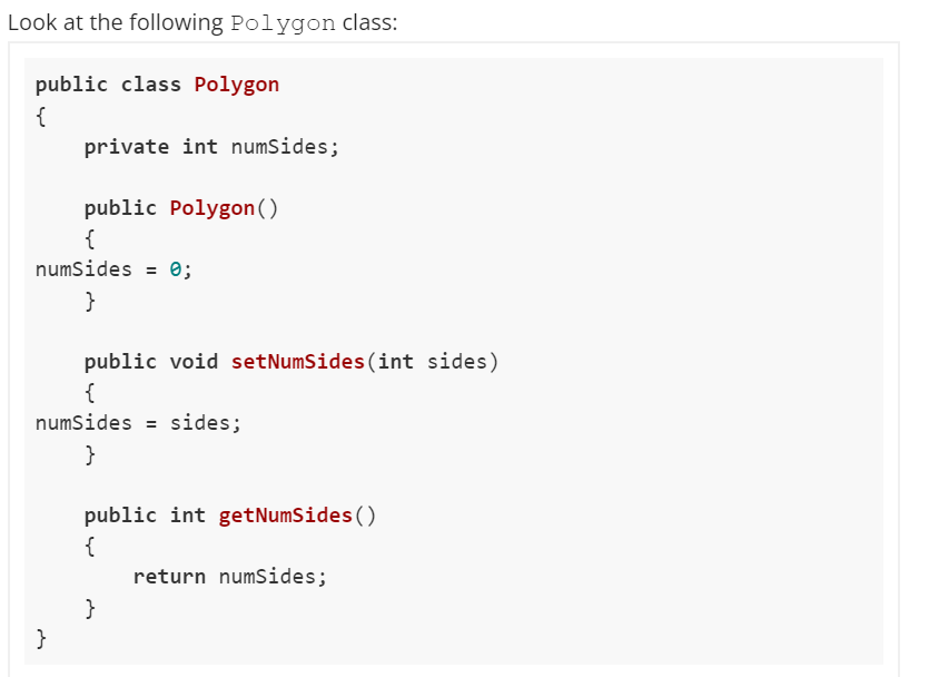 Solved rook at the following Polygon class:Write a public | Chegg.com
