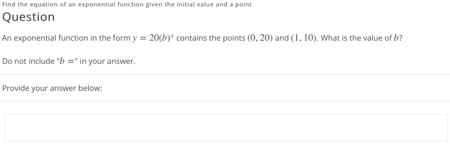 Solved Find The Equation Of An Exponential Function Given Chegg Solved Find The Equation Of An Exponential Function Given Chegg