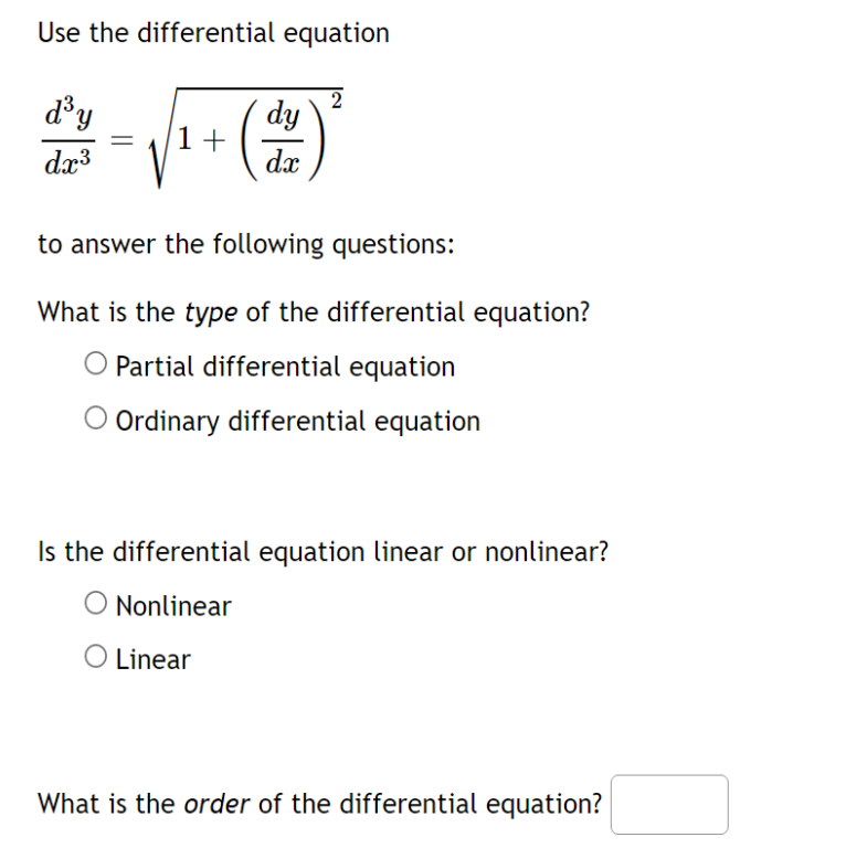 Solved Use the differential equation 2 dạy dy 1+ dx3 dx to | Chegg.com
