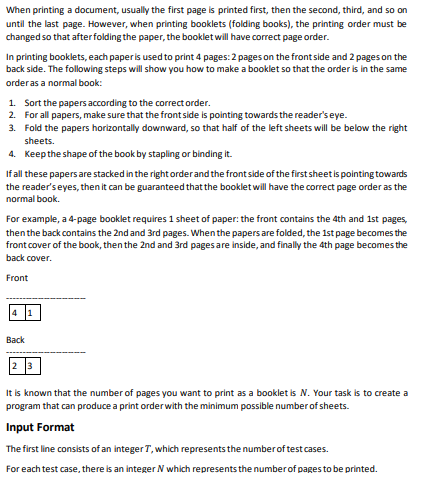 Solved When printing a document, usually the first page is | Chegg.com