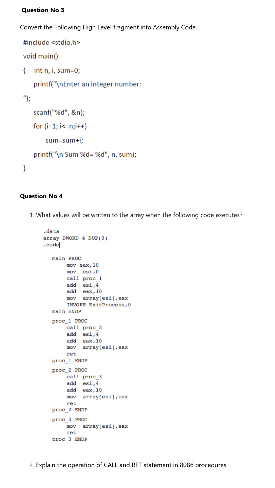 Solved Question No 1 (° 1. The value of Code Segment (CS) | Chegg.com