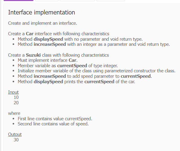 Solved Create And Implement An Interface. Create A Car | Chegg.com