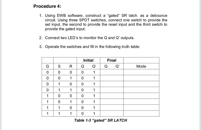 Solved Procedure 4: 1. Using EWB software, construct a | Chegg.com