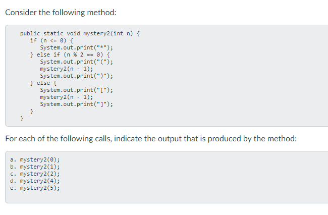 solved-consider-the-following-method-public-static-void-chegg