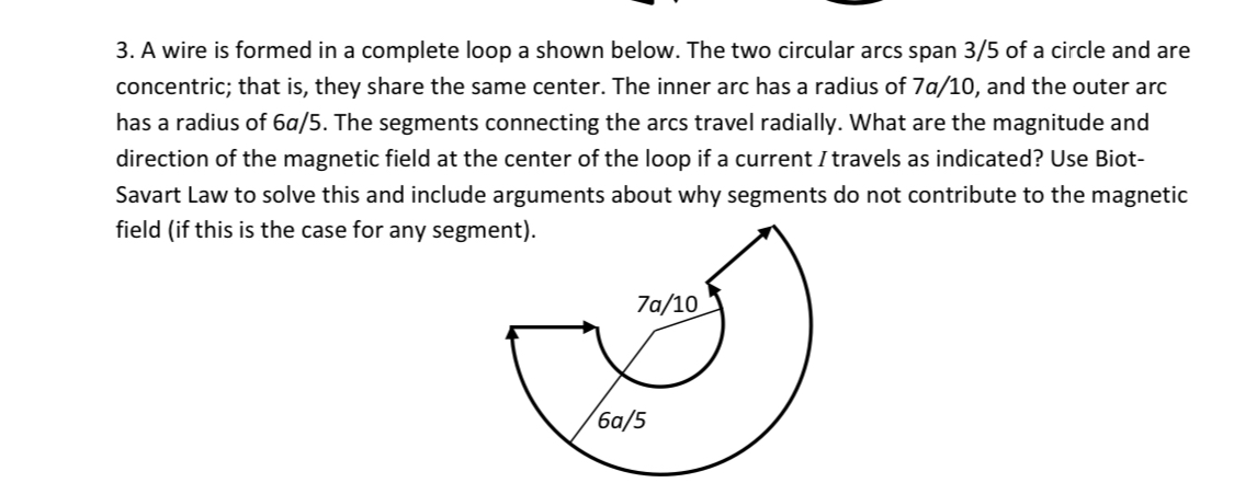 Solved 3. A wire is formed in a complete loop a shown below. | Chegg.com