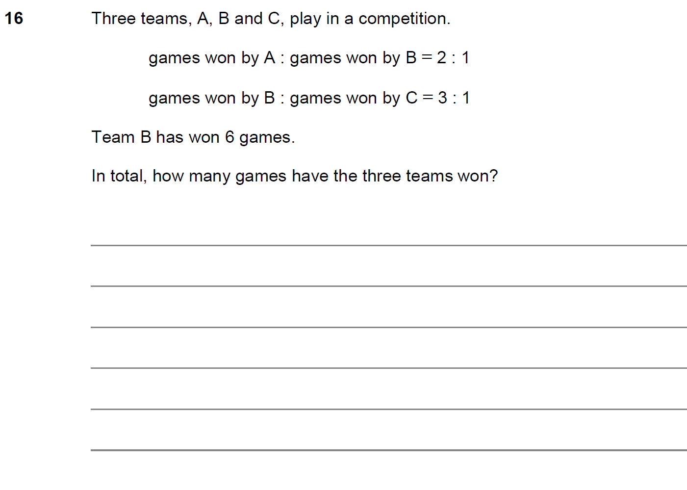 Solved Three Teams, A, B And C, Play In A Competition. Games | Chegg.com