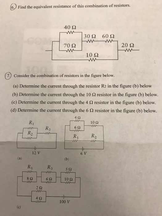 Solved Find the equivalent resistance of this combination of | Chegg.com