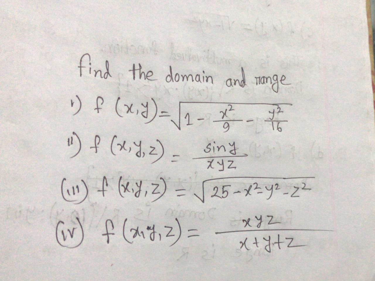 Find The Domain And Range F X Y 17 X 72 16 9 Chegg Com