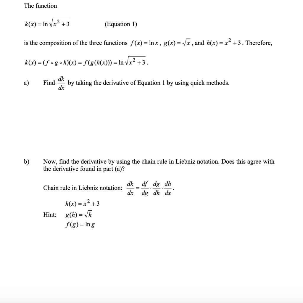 Solved The Function K X In V X2 3 Equation 1 Is The Chegg Com