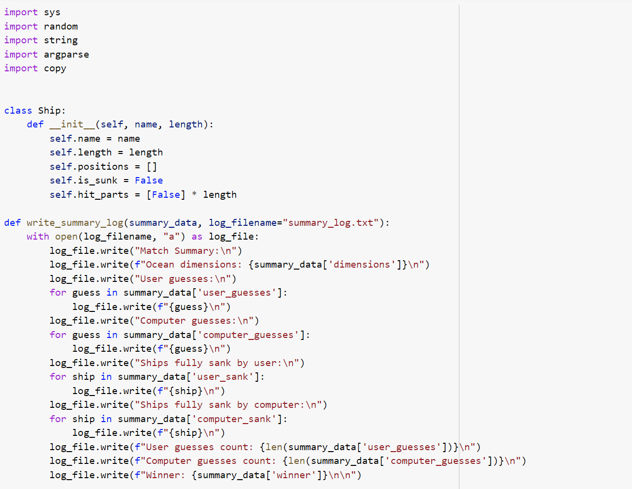 Solved Part 3: When the program quits, it should produce a | Chegg.com