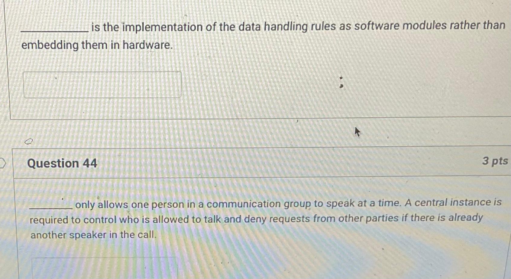 Solved is the implementation of the data handling rules as