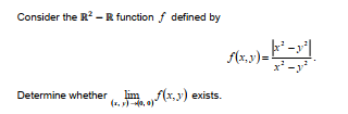 Solved Consider the R2−R function f defined by | Chegg.com