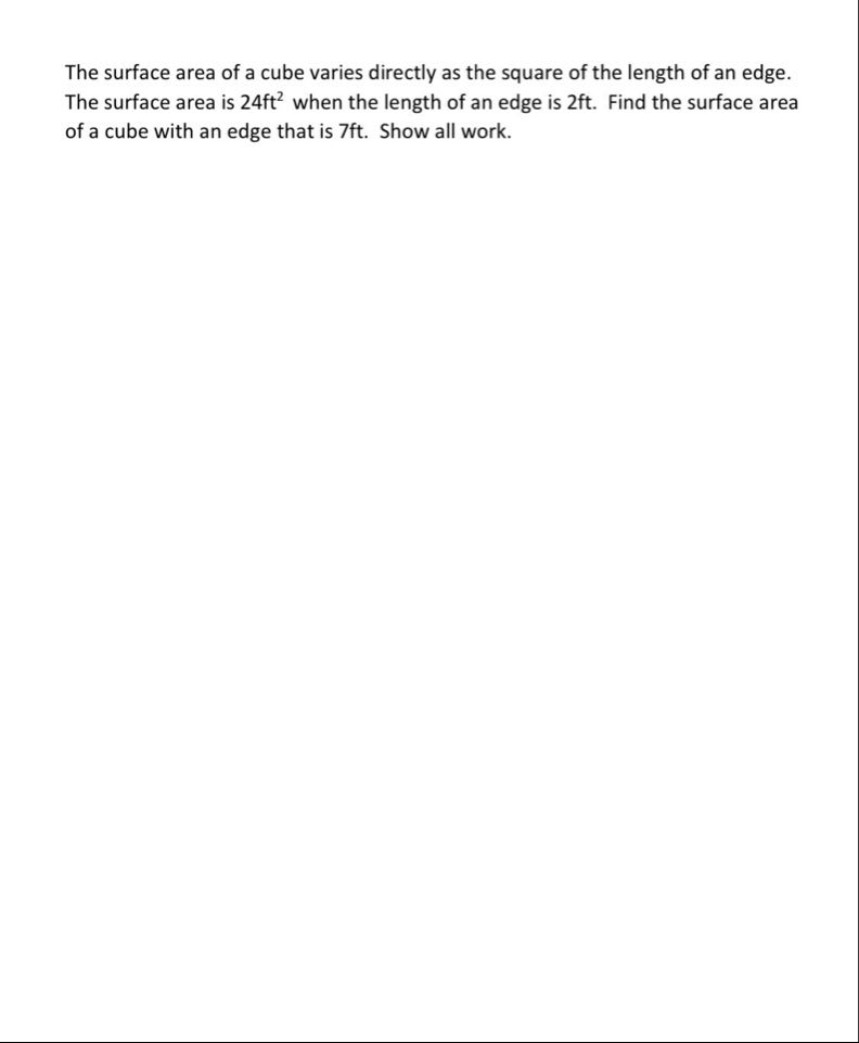 how to find surface area of a cube with edge length