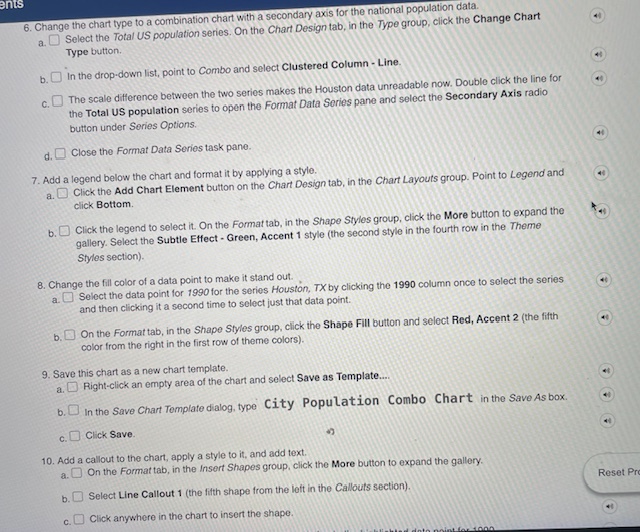 Solved Change the chart type to a combination chart with a | Chegg.com
