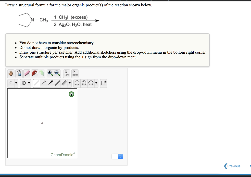 Solved Draw A Structural Formula For The Major Organic | Chegg.com