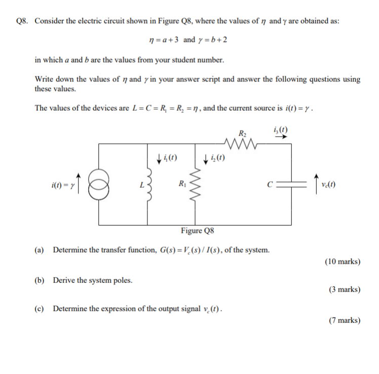 Solved Q8 Consider The Electric Circuit Shown In Figure Q8