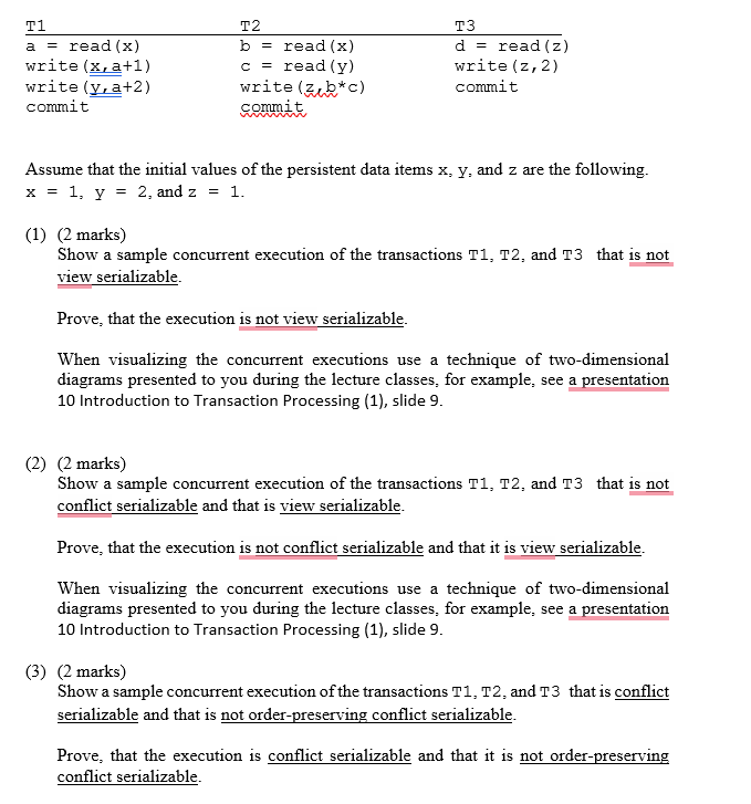 Solved Concurrent processing of database | Chegg.com