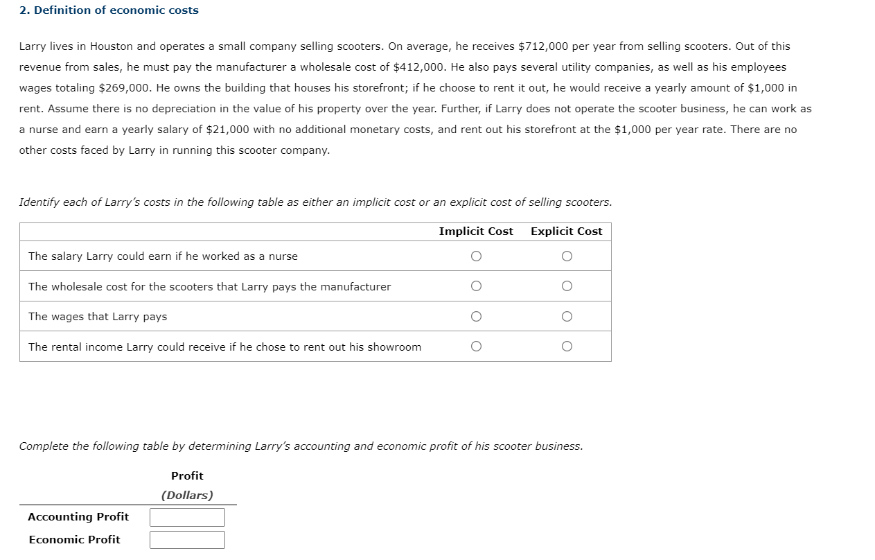 Solved Larry lives in Houston and operates a small company