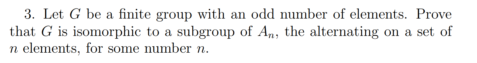 Solved 3. Let G Be A Finite Group With An Odd Number Of | Chegg.com