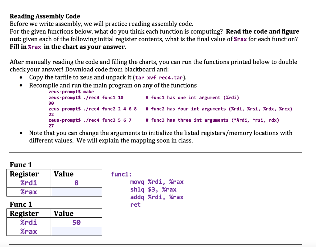 Reading Assembly Code Before we write assembly, we | Chegg.com