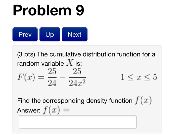 Solved The cumulative distribution function for a random | Chegg.com