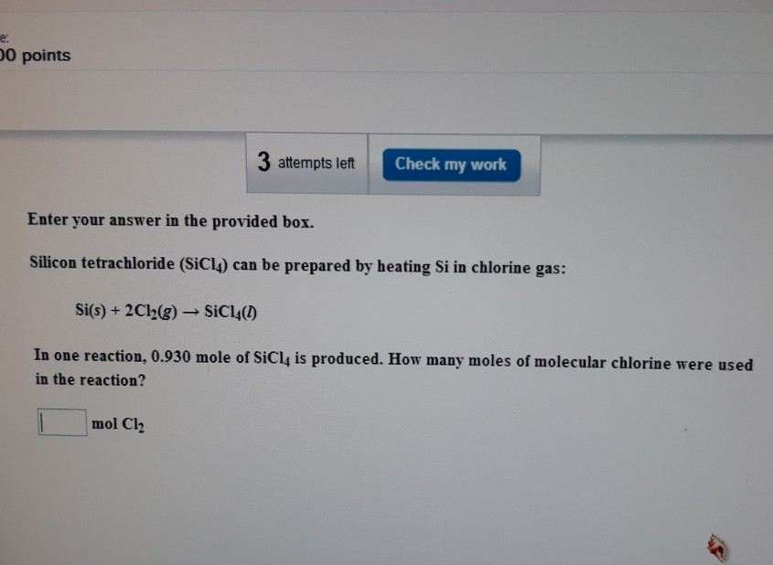 0 Points 3 Attempts Left Check My Work Enter Your Chegg 